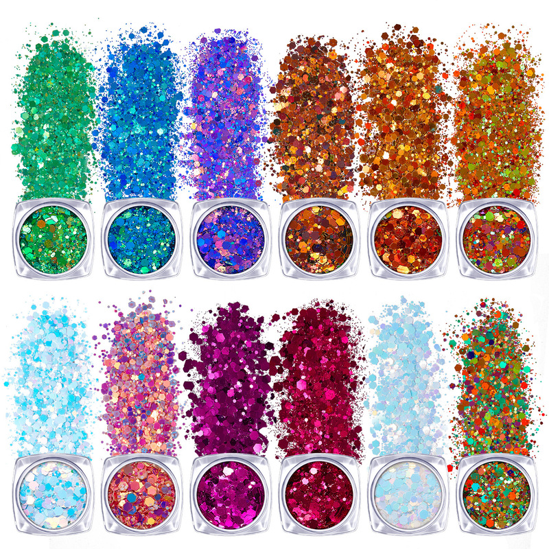 Cross Border Chameleon Nail Art Sequins Glitter Magic Color Laser Glue Slime Accessories Nail Decoration Handmade Materials