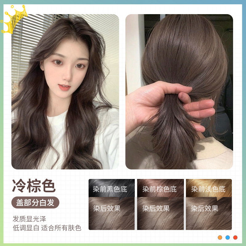 차가운 다크 브라운 [식물 거품 염색] + 도구