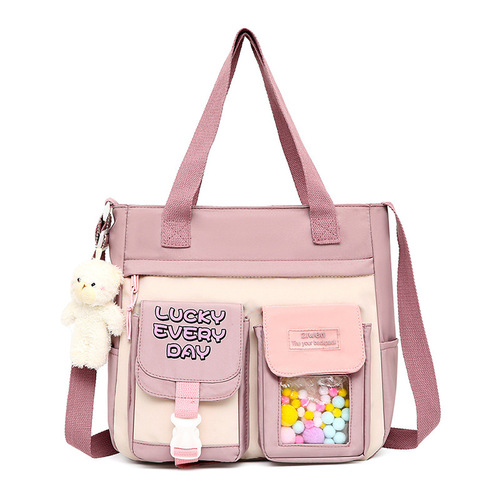 One-shoulder crossbody bag for women, large capacity, cute, artistic and fresh, student class portable book bag, high school college party backpack