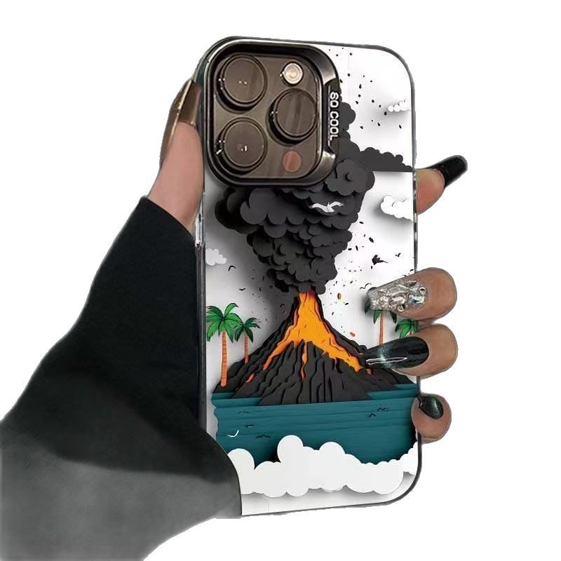 Funda para Teléfono con Diseño de Erupción Volcánica Compatible con iPhone 17 Pro Max, iPhone 16/15/14/13, Apple 17 Max