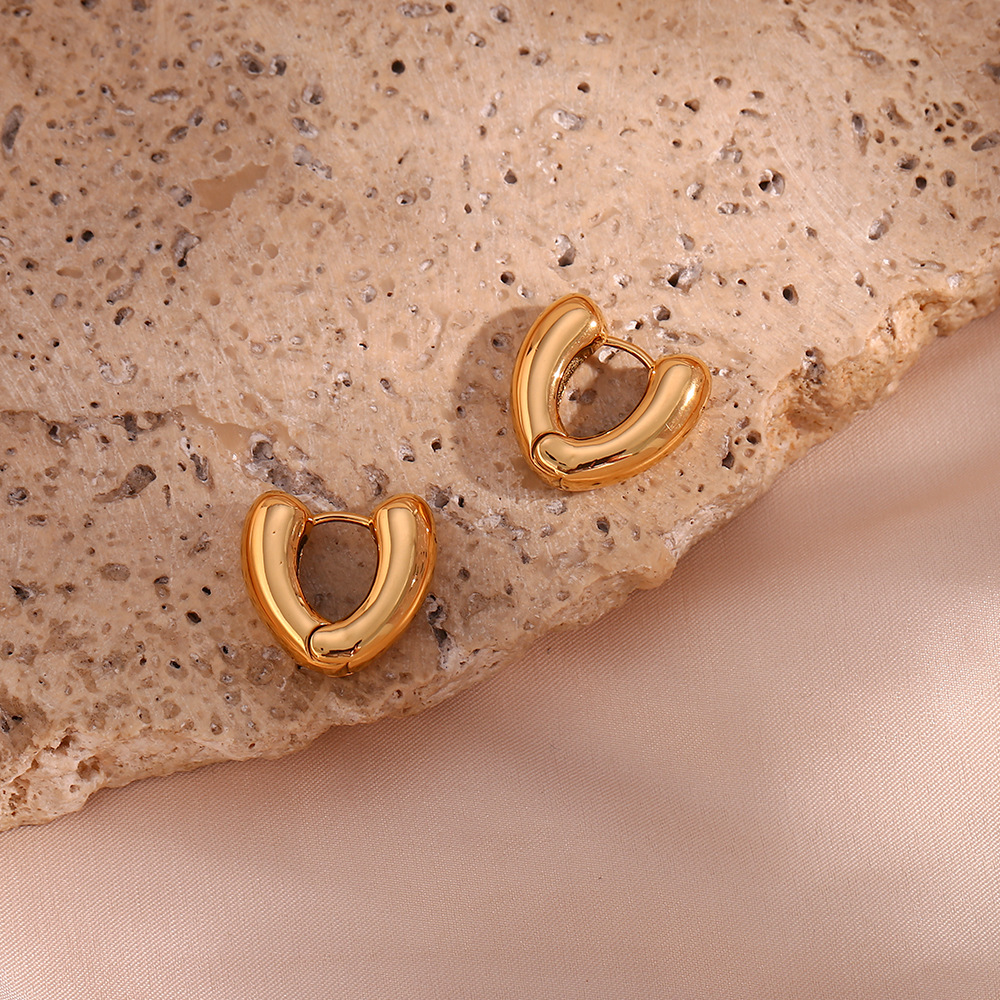 Fashion Heart Shape Stainless Steel Earrings Plating Stainless Steel Earrings