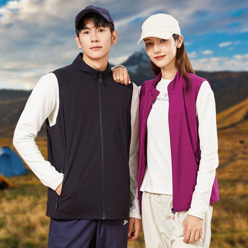 Жилет пара осень-зима новый воротник сплошной цвет рекламный жилет открытый кемпинг