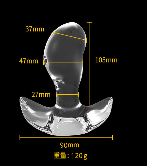 Transparent Mango Anal Plug, XL TPE Wearable Rear Bead Plug for Adults — detail image 5