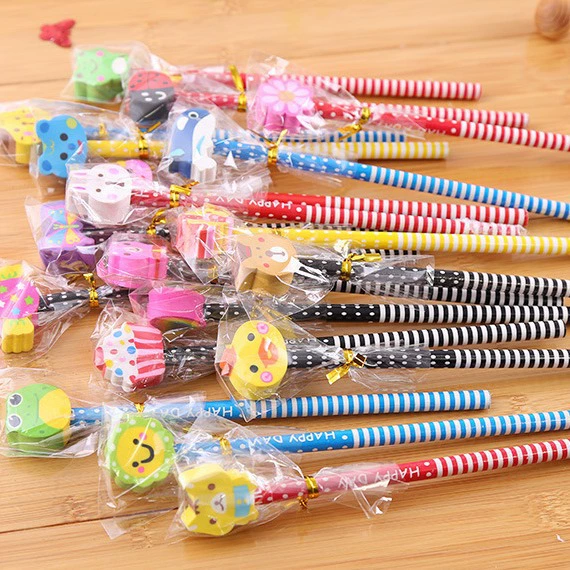 Креативный карандаш HB с ластиком в виде мультяшного персонажа, подходит для детей, рождественский стиль, для учащихся начальной школы, для обучения письму, канцелярские товары оптом