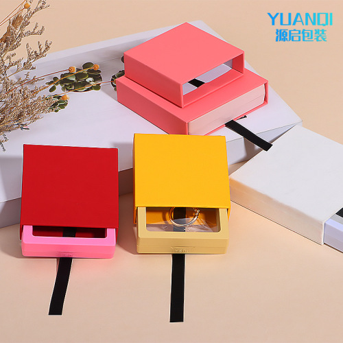 Transparent PE floating drawer box, transparent jewelry box, PE floating film gift box, ribbon drawstring storage box