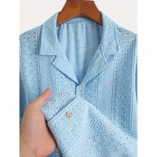 R 16293 Hollow collar casual shirt �ο������г����羳��