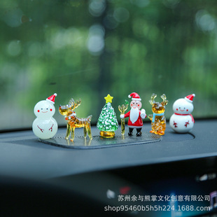 Export-Grade Handmade Glass Christmas Ornaments, Handmade Santa Claus Deer, Burnt Glass Ornaments, Car-Mounted
