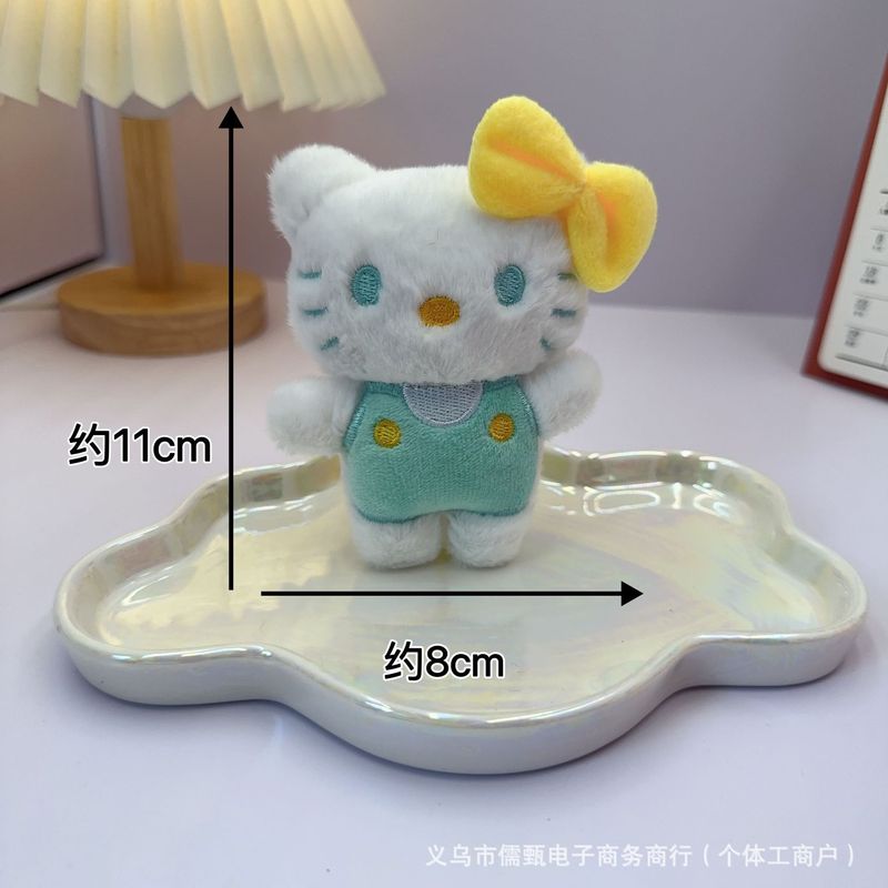 可爱毛绒领结猫咪玩偶挂件卡通粉衣Kt钥匙扣胸针箱包服装饰品配件|undefined