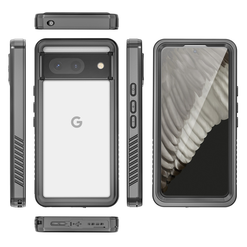 Waterproof Case Suitable for Google 8/8/8, Outdoor Diving Anti-Drop Phone Case, Full Black Injection Molded Cover
