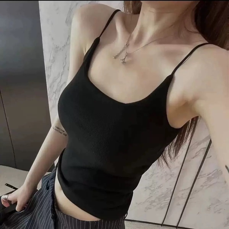 内衣女高级感吊带背心可拉红磨毛女秋冬文胸一体打底内搭保暖上衣|undefined