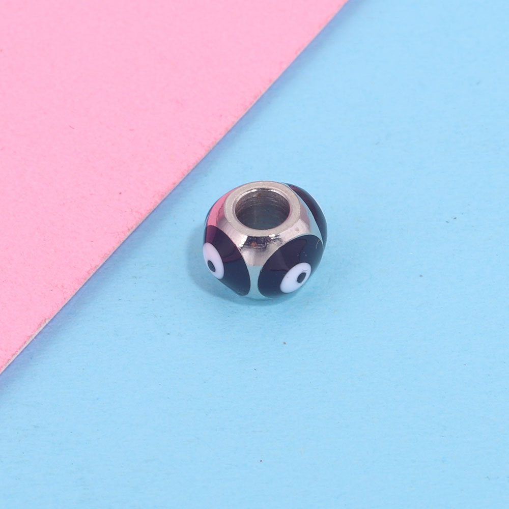Cuentas cuadradas de acero inoxidable de ojo del diablo europeo y americano cuentas de esmalte de doble cara gota de aceite ojo cuentas espaciadoras cuentas sueltas joyas de bricolaje