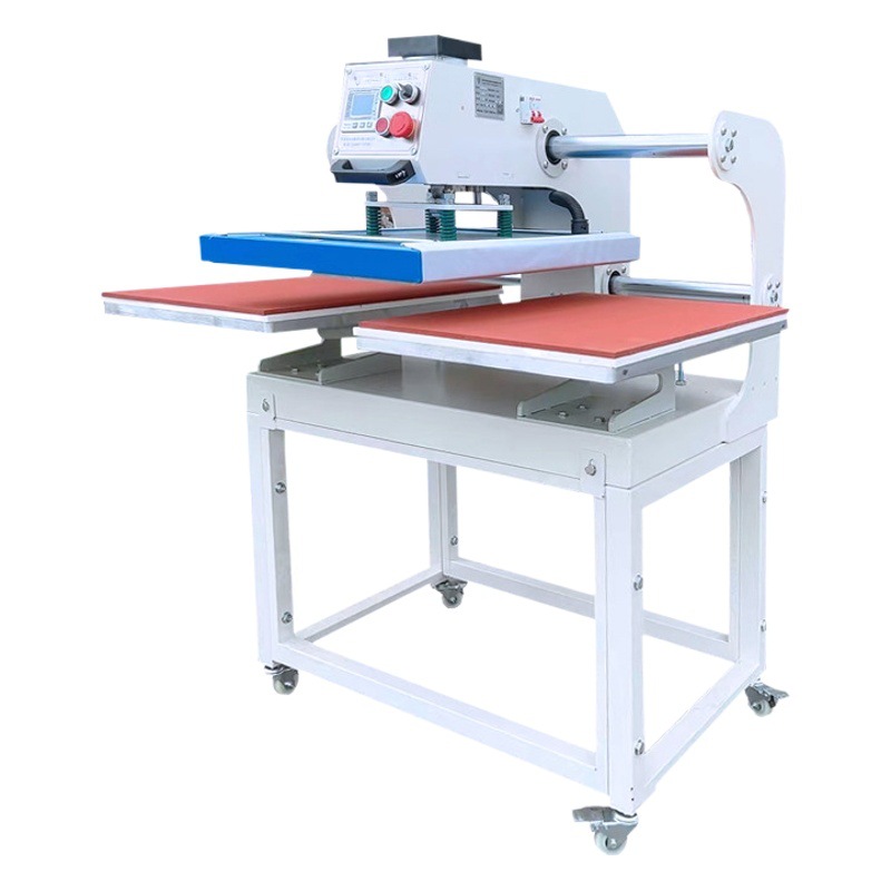 Máquina de prensado térmico neumática de doble estación, máquina de transferencia de calor de cama plana, máquina de prensado de prendas, máquina de planchado de pedrería, tipo deslizante