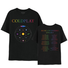 跨境新款T恤酷玩乐队coldplay世界巡演2024应援电玩Y2K欧美男女潮