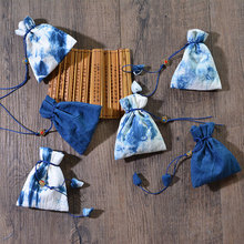 布滋味 草木扎染手工香囊袋文玩收纳袋宝宝胎毛胎发荷包束口蓝染
