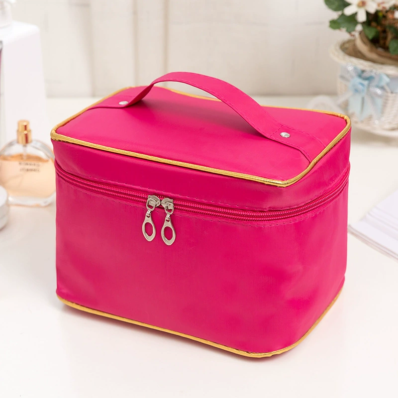 Ёмкий складной косметичник, портативный organizer purse; цвета: Черный Розовый, Синий Розовый, Розовый Розовый