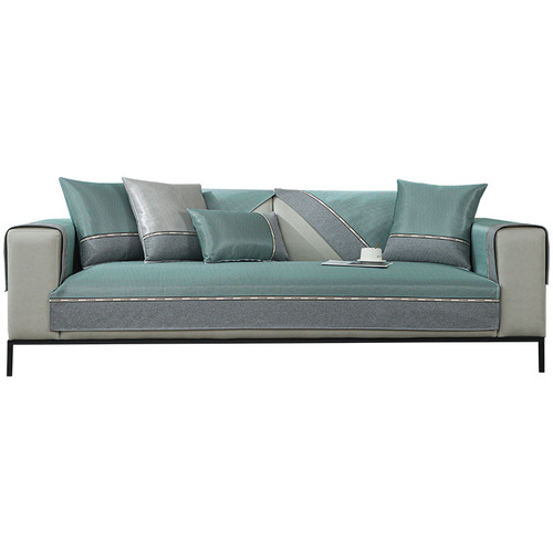 Sofa cushion summer non-slip machine washable ice silk mat seat cushion simple summer style fresh backrest towel sofa cover