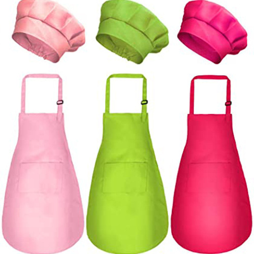 Cross-border uniform apron advertising baking DIY chef hat parent-child apron set children's apron factory wholesale