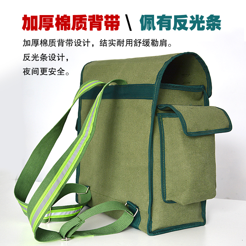工具背包加厚帆布不掉色维修包装修大容量电工包木工兜粗布双肩包