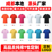成都圆领t恤衫短袖印logo毕业班服广告文化衫工作服刺绣休闲百搭