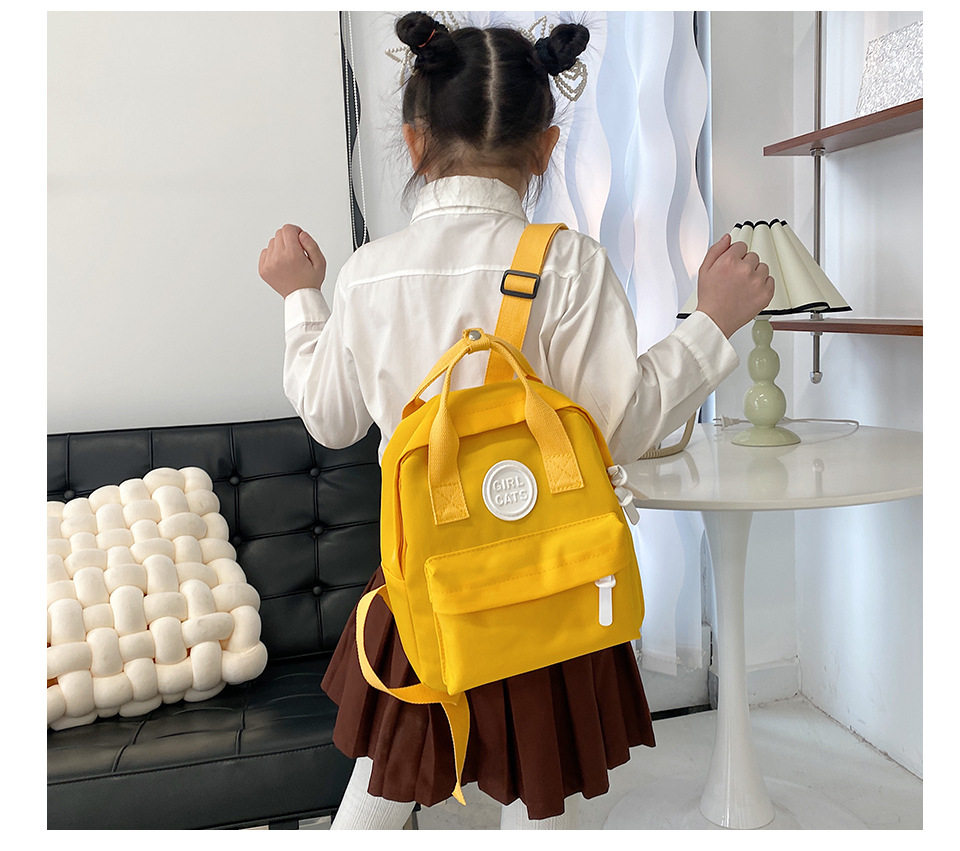 跨境潮流亲子背包2024春季新款纯色儿童双肩包学生书包Backpack-阿里巴巴