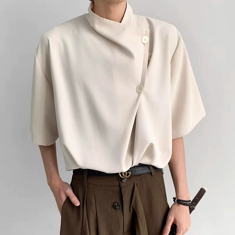 Summer silk shirt, Chinese style, with short sleeve, high-quality style