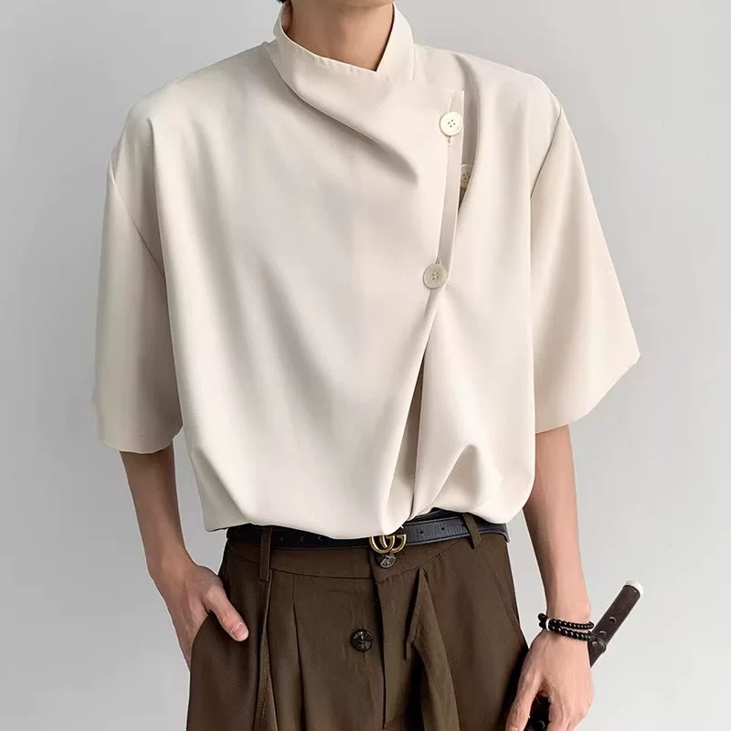 Summer silk shirt, Chinese style, with short sleeve, high-quality style