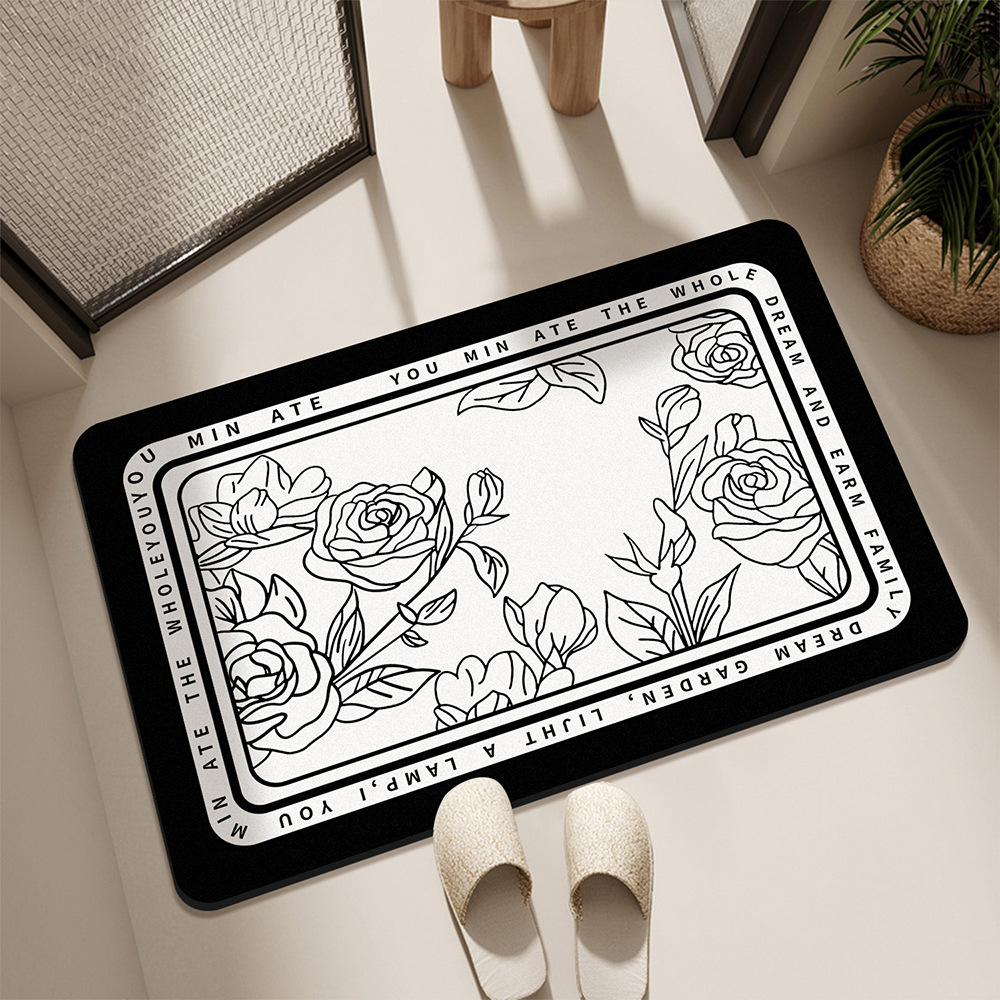 gabinete de baño americano puerta de barro de diatomeas absorción de agua alfombra antideslizante de secado rápido alfombra de baño alfombra de puerta