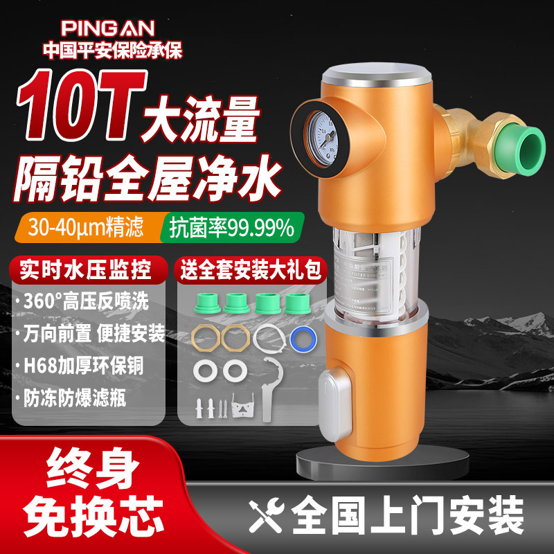 德国全屋万向前置过滤器万向自来水塔管道家用中央净水器反冲洗10