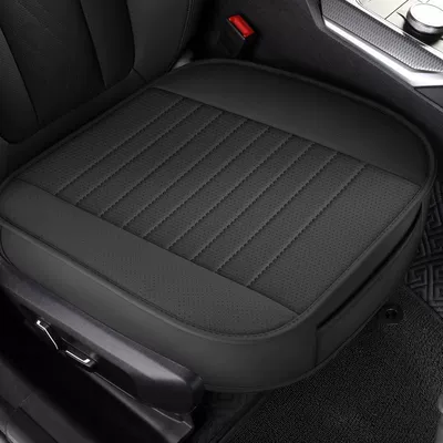Perforated Leather Car Seat Cushion, Seat cushion, seat cover - black-punched-leather-full-cover