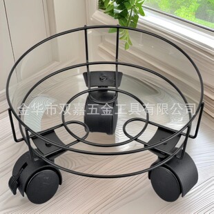 Wrought Iron Activity Flower Pot Rack Balcony Flower Rack Indoor Floor Storage Rack Liquefied Gas Cylinder Bracket Universal Wheel