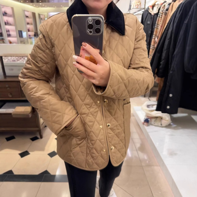 24 Autumn/Winter Classic British Style Quilted Corduroy Gold Armor Cotton Jacket for Women