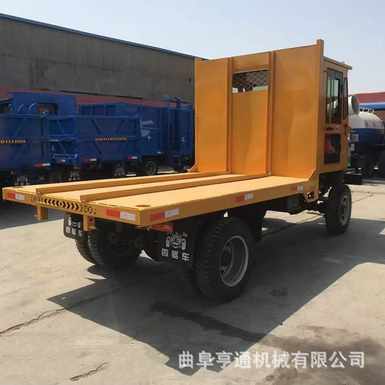 广西山地拉木车 四驱六轮平板运输车 工程机械搬运车
