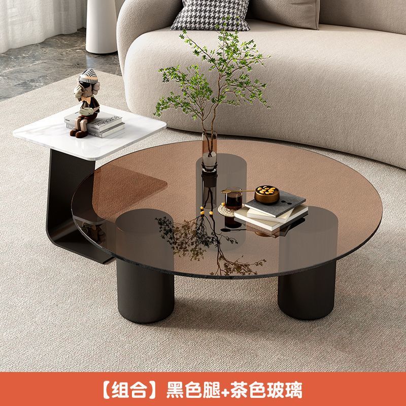 Tabla de té de vidrio templado tabla de roca pequeña sala de estar doméstica moderna simple red tabla de té goteo de agua