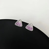 Summer quality crystal earings, square small design earrings, light luxury style, gradient