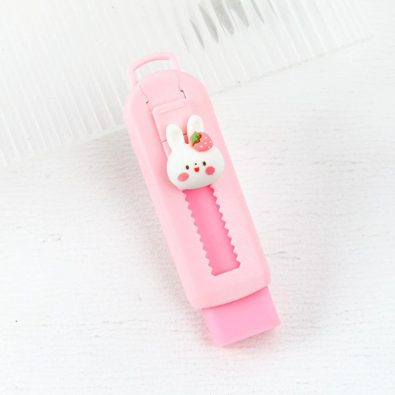 Cartoon Eraser Set — Multi-design Push‑Pull & Novelty Erasers, School Stationery Pack