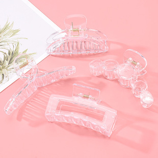 Transparent Grab Clip Half Circle Cross Large Square Small Cherry Rabbit Hair Accessories