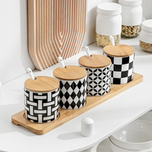 北欧ins陶瓷调味罐套装盐糖味精辣椒面收纳罐家用厨房调料盒组合