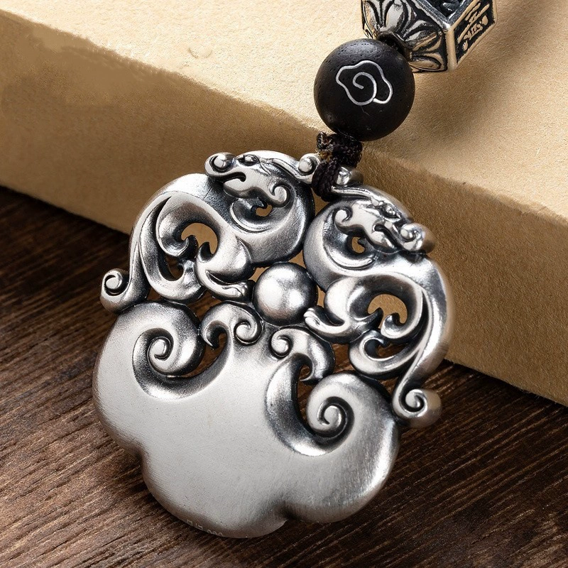 Ethnic pendant, silver bracelet, keychain, 925 sample silver, ethnic style