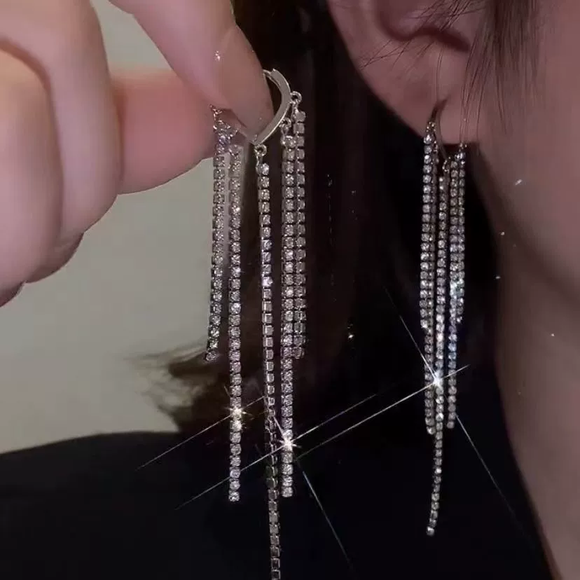 Earrings 925 silver, Korean simple elegant design, long dangling & stud options, lightweight
