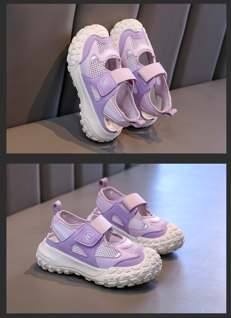 Kids Outdoor Sport Sandals With Closed Toe And Adjustable Straps_voghion.com