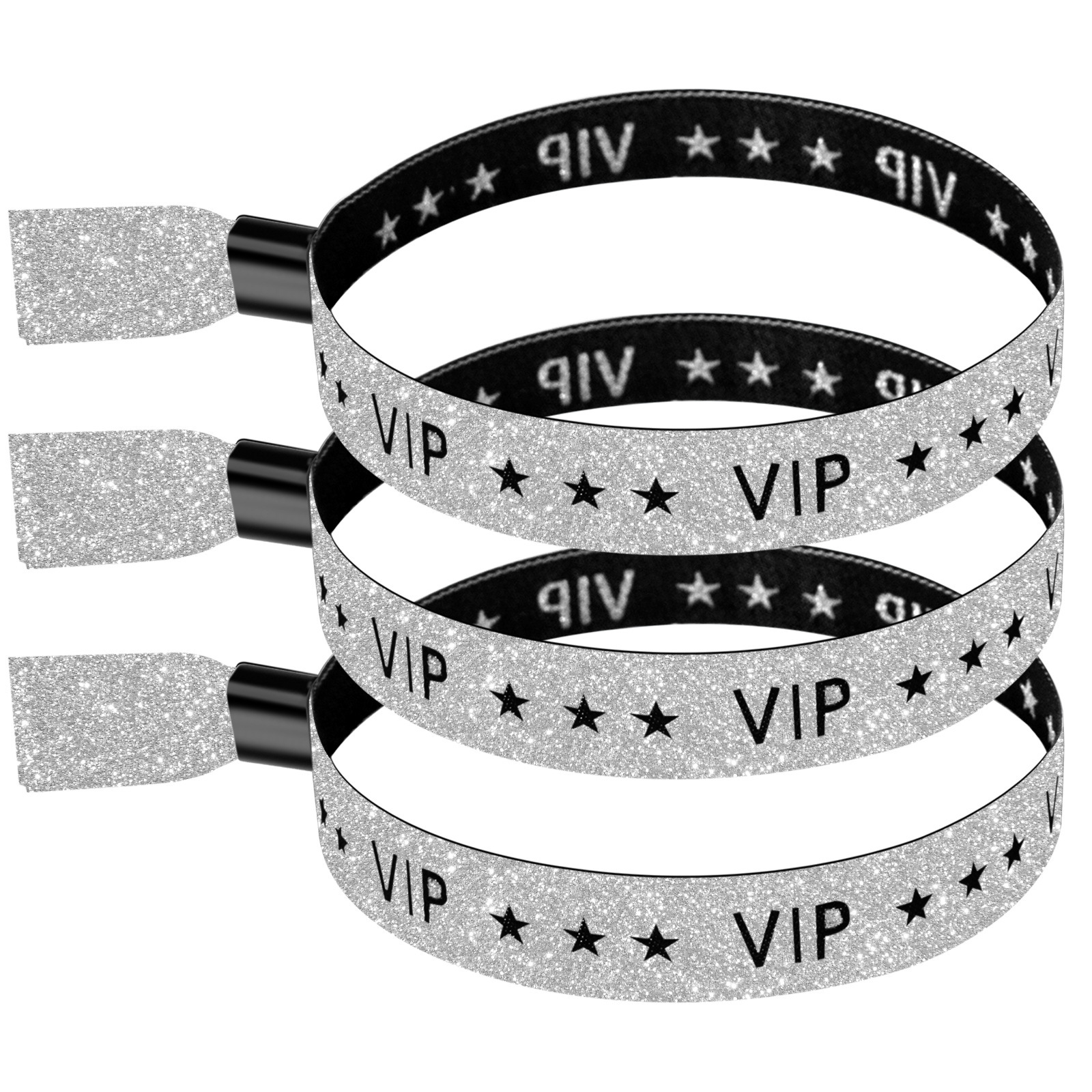 厂家银色VIP织唛腕带 派对团建年会识别带 活动身份标识布腕带