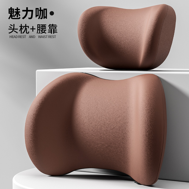 Car Headrest and Lumbar Support for Drivers, Memory Foam Support for Prolonged Sitting, Car Shoulder Pillow, Automotive Accessories