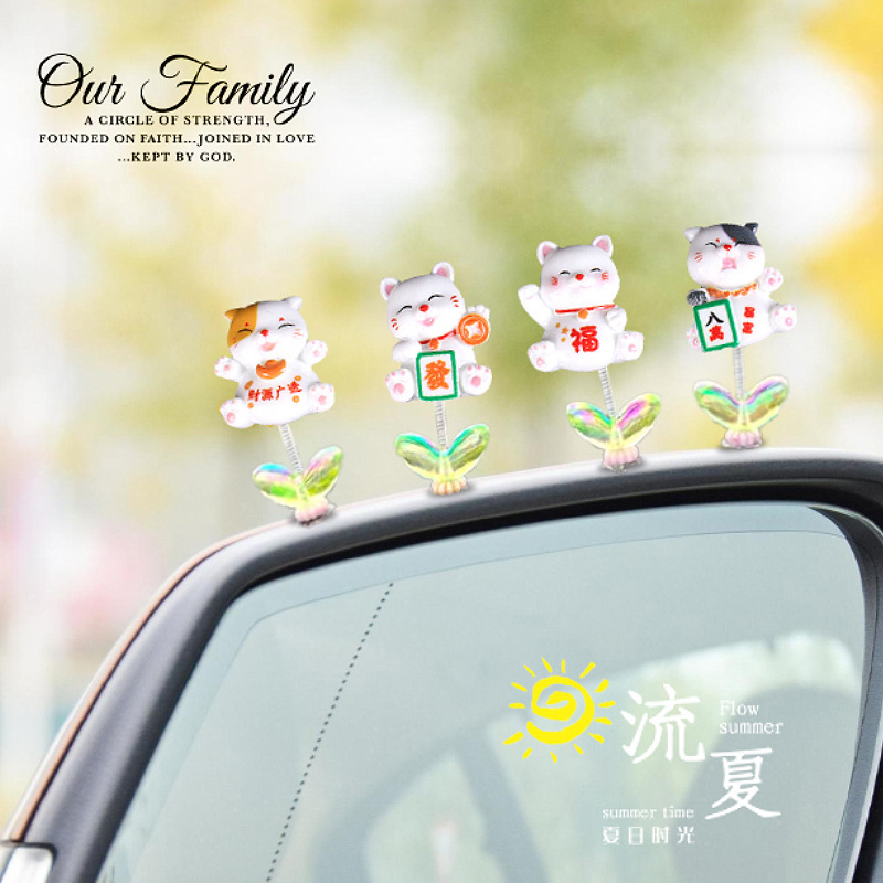 Douyin nuevo gato decoración de coche gancho de decoración de consola central de coche lindo gatito decoración