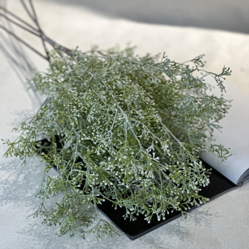 Wholesale wedding artificial flowers, hairy baby's breath, home decoration flowers, artificial flowers, single branches, 5-pronged plastic bouquets