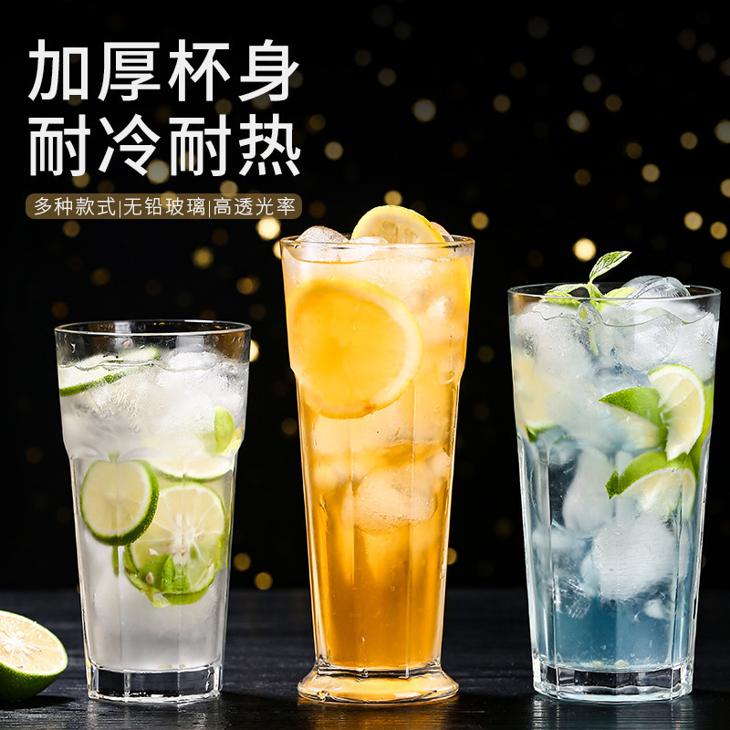 Taza de vidrio, taza de agua, taza octogonal, taza de té de leche gruesa, taza de Gibraltar, taza de jugo de leche, taza de cóctel