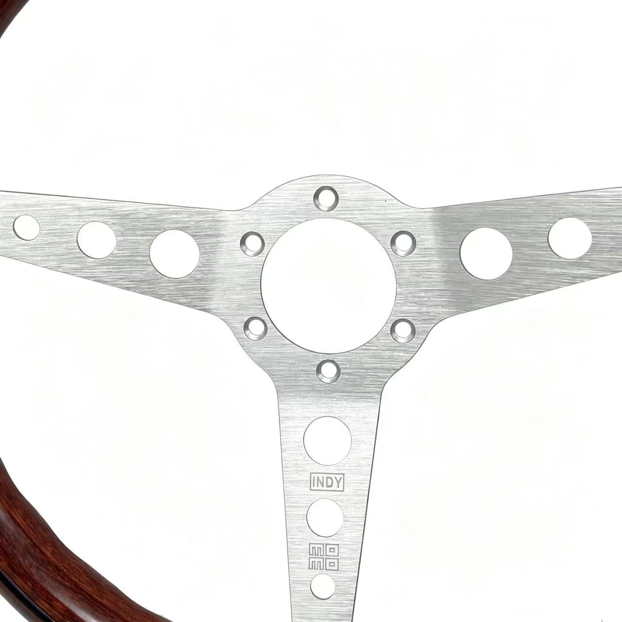 Momo Classic Retro Peach Wood Steering Wheel Modified for Competitive Racing, Universal 14inch Steering Wheel