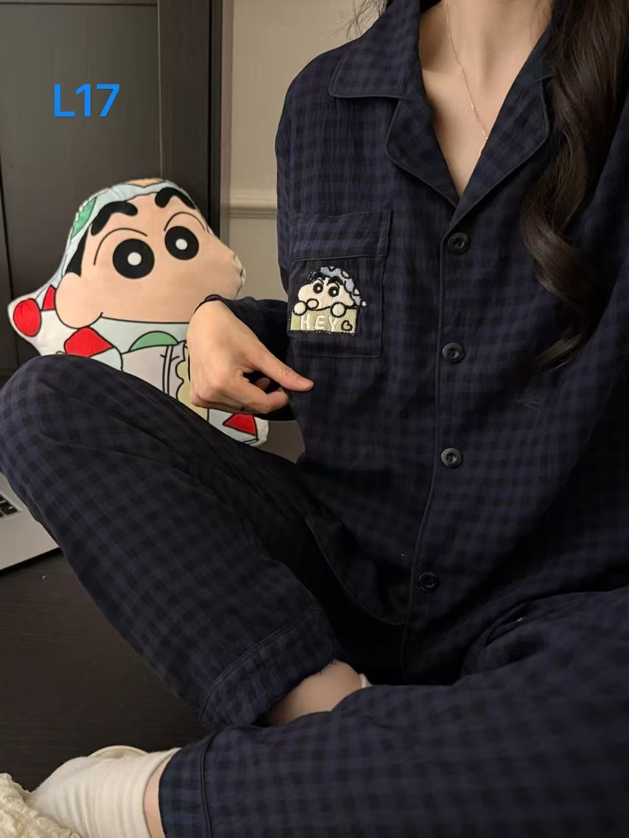 Al por mayor transfronterizo 2026 nuevo pijama de mujer nubes de algodón pantalones de manga larga cardigan con solapa de dibujos animados ropa para el hogar se puede usar fuera