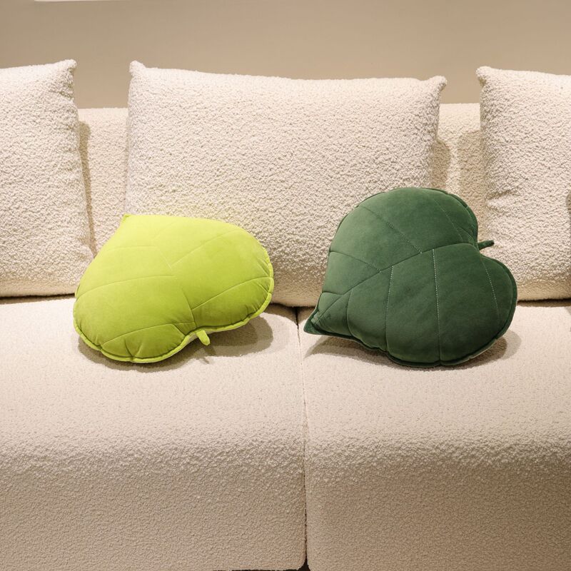 Scandinavian Style Simulated Leaf Pillow Small Fresh Home Fabric Bed and Breakfast Bay Window Bedside Pillow Sofa Pillow Lumbar Cushion