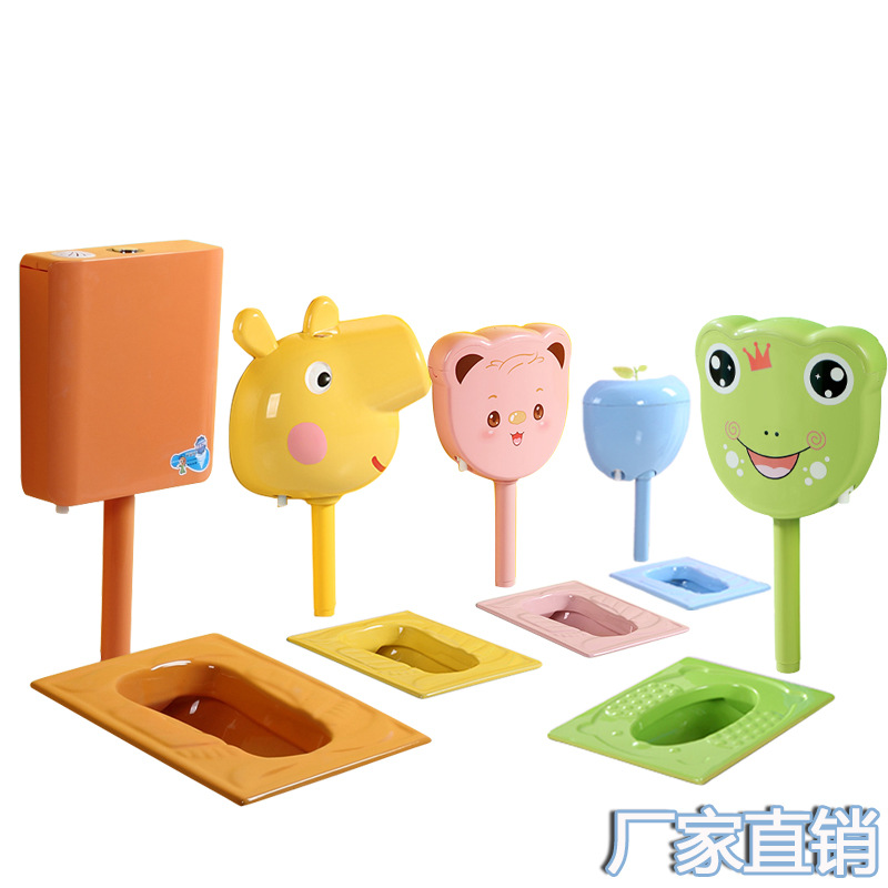 Suministro directo de fábrica kindergarten niños colorido taburete de cerámica en cuclillas pan dibujos animados educación preescolar en cuclillas pit urinario proyecto