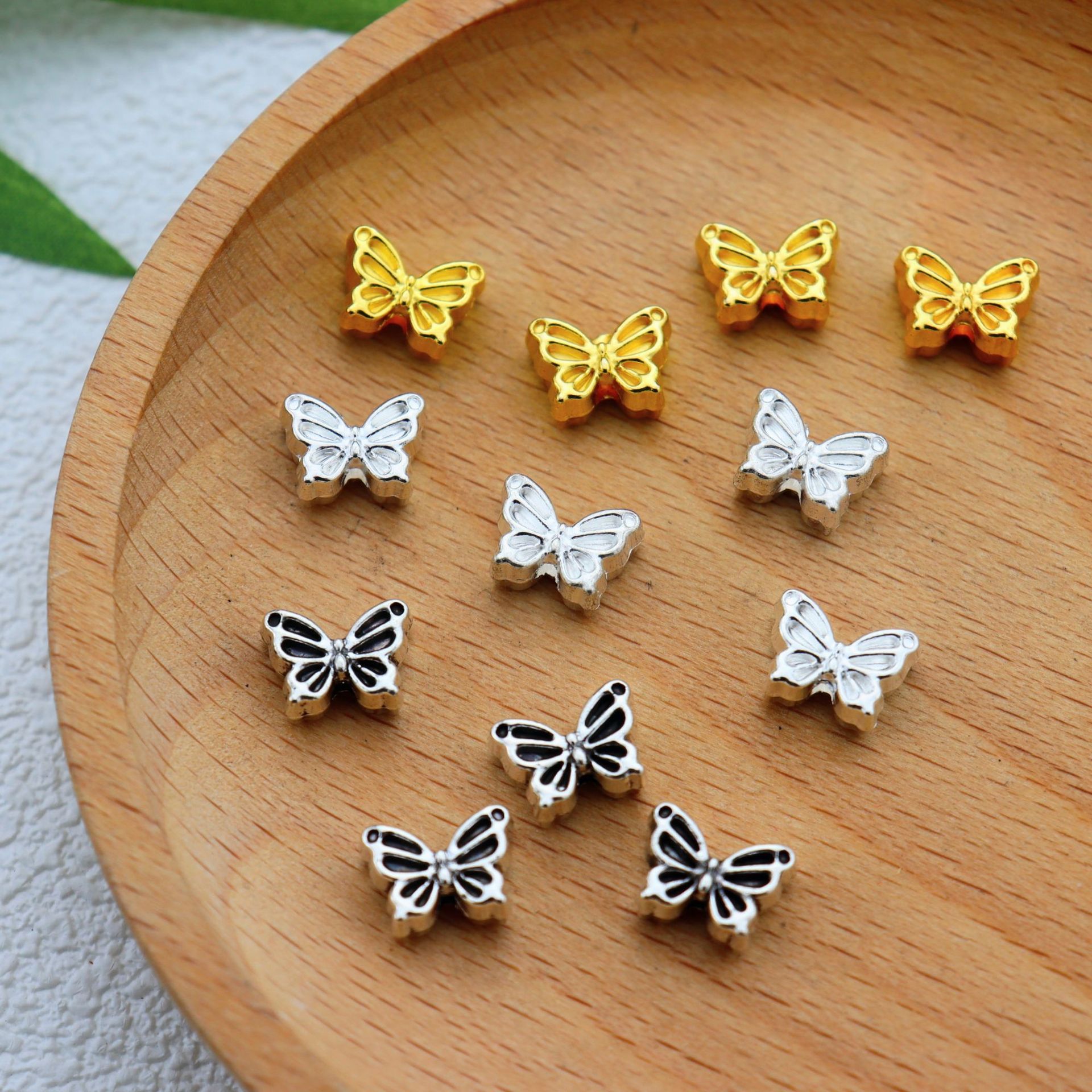 Butterfly Spacer Beads Diy Bracelet Xizang Silver Butterfly Beads...